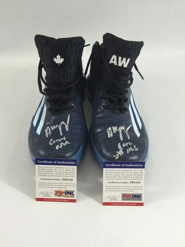 TIMBERWOLVES ANDREW WIGGINS GAME USED WORN SIGNED AUTO SHOES ROOKIE SEASON PSA: Country of Origin: United States