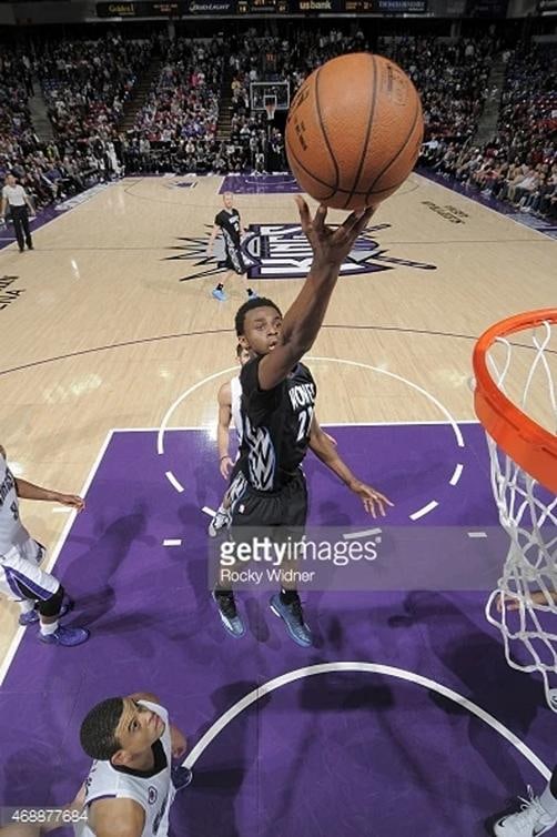 TIMBERWOLVES ANDREW WIGGINS GAME USED WORN SIGNED AUTO SHOES ROOKIE SEASON PSA - 9