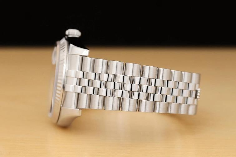 ROLEX MENS DATEJUST 116234 BLUE JUBILEE ROMAN DIAL 18K WHITE GOLD STEEL WATCH - 5