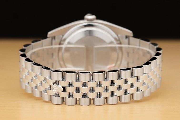 ROLEX MENS DATEJUST 116234 BLUE JUBILEE ROMAN DIAL 18K WHITE GOLD STEEL WATCH - 6