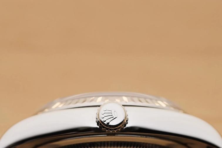 ROLEX MENS DATEJUST 116234 BLUE JUBILEE ROMAN DIAL 18K WHITE GOLD STEEL WATCH - 9