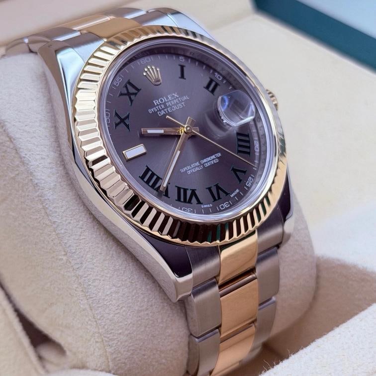 Rolex Datejust II 116333 41 mm Slate Wimbledon Dial 18K Yellow Gold Steel - 8