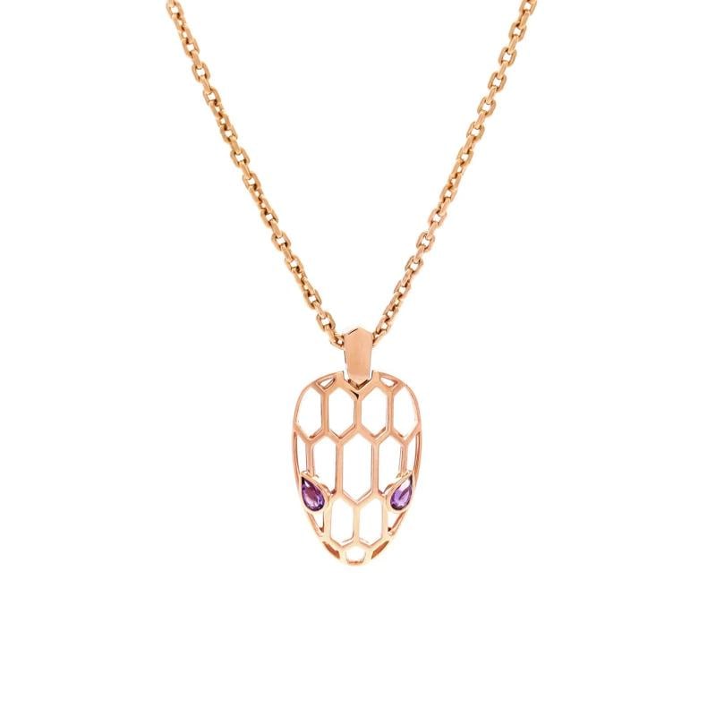 Bvlgari Serpenti Seduttori Pendant Necklace 18K Rose Gold with Amethyst: Condition: Pre-owned - Good,Brand: Bvlgari,Main Stone: Amethyst,Metal: 18K Rose Gold,Metal Purity: 18K,Style: Pendant,Type: Necklace,Color: Rose Gold,Material: 18K Rose Gold, Amethyst Condition: Great