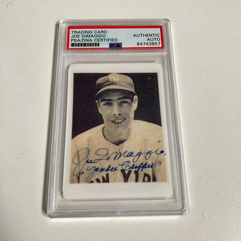 1939 Play Ball Joe Dimaggio "Yankee Clipper" Signed Porcelain Baseball Card PSA: Condition: Ungraded - Near mint or better: Not in original packaging or professionally graded ,Sport: Baseball,Autographed: Yes,Autograph Format: Hard Signed,Autograph Authentication: Professional