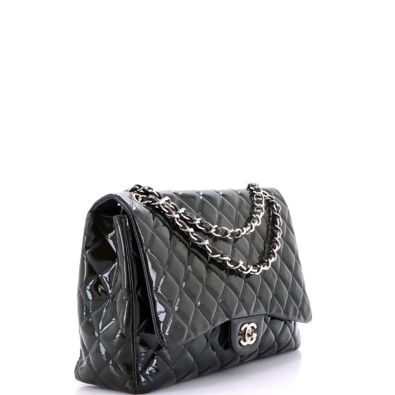 Chanel Classic Double Flap Bag Quilted Patent Maxi - 2