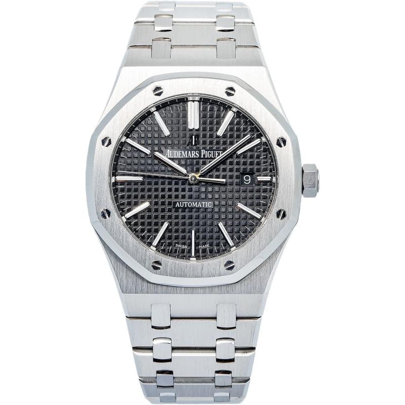 Audemars Piguet Royal Oak 15400st Auto Stainless Black Dial Men's 41mm: Case Size 41mm Wrist Fit 7.75 inches Box No Papers NO Condition ¢‚¬€ Used - Fair Full Specifications Brand Audemars Piguet Customized No Serial # K2xxxx Gender Men Band Mat