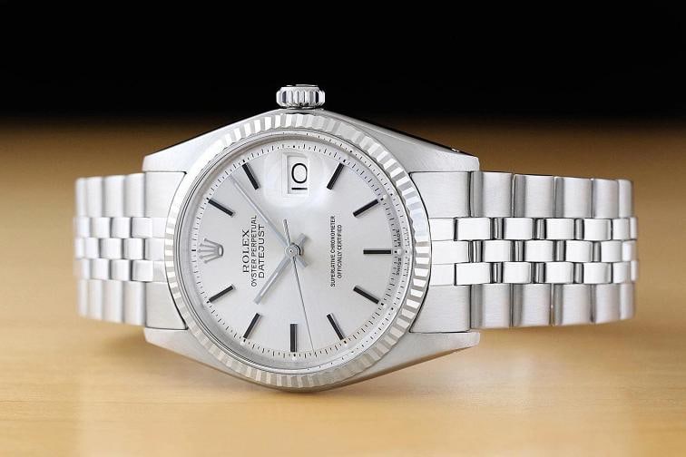 ROLEX MENS DATEJUST SILVER 18K WHITE GOLD STAINLESS STEEL WATCH w/ FOLDED BAND - 2