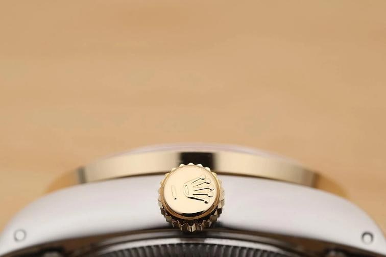 ROLEX LADIES DATEJUST 69173 BLACK DIAMOND 18K YELLOW GOLD STEEL JUBILEE WATCH - 9