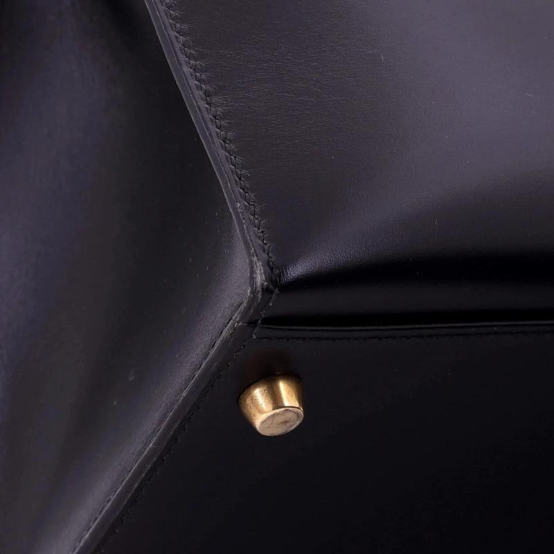 Hermes Kelly Handbag Black Box Calf with Gold Hardware 32 - 7