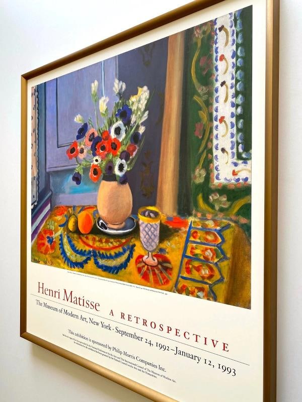 HENRI MATISSE RARE 1992 LITHOGRAPH PRINT FRAMED EXHIBIT POSTER " ANEMONES " 1924 - 10
