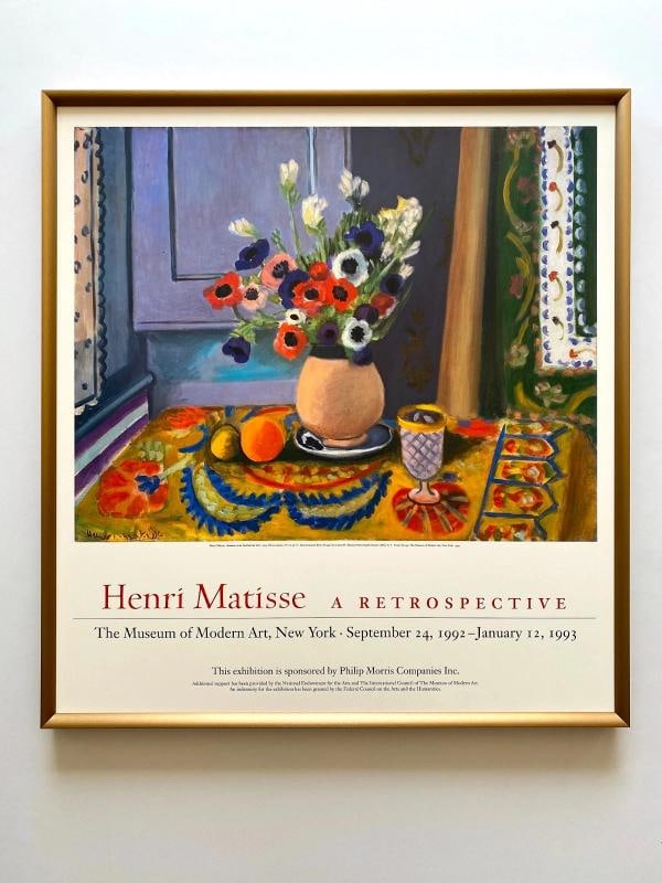 HENRI MATISSE RARE 1992 LITHOGRAPH PRINT FRAMED EXHIBIT POSTER " ANEMONES " 1924 - 12