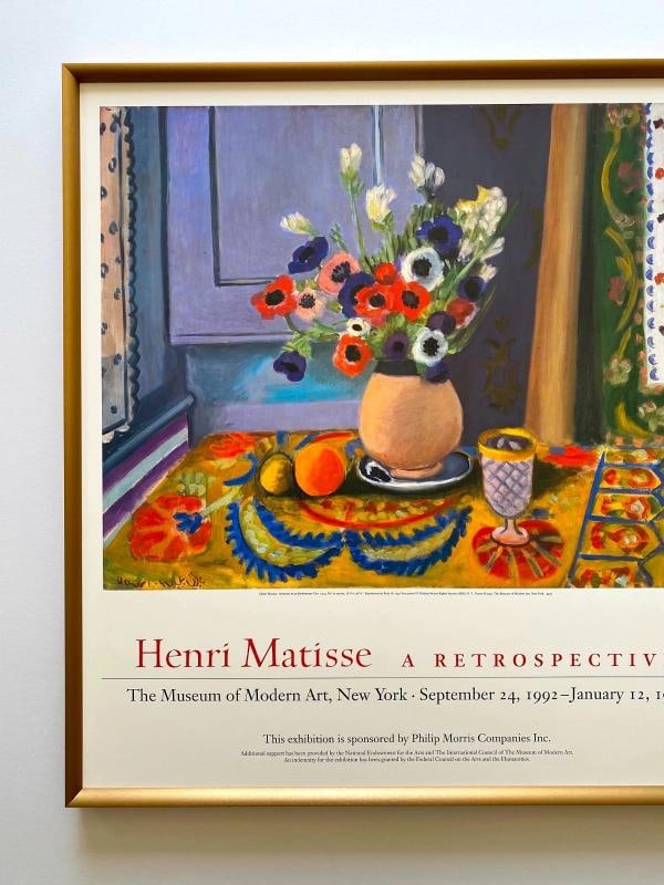 HENRI MATISSE RARE 1992 LITHOGRAPH PRINT FRAMED EXHIBIT POSTER " ANEMONES " 1924 - 2