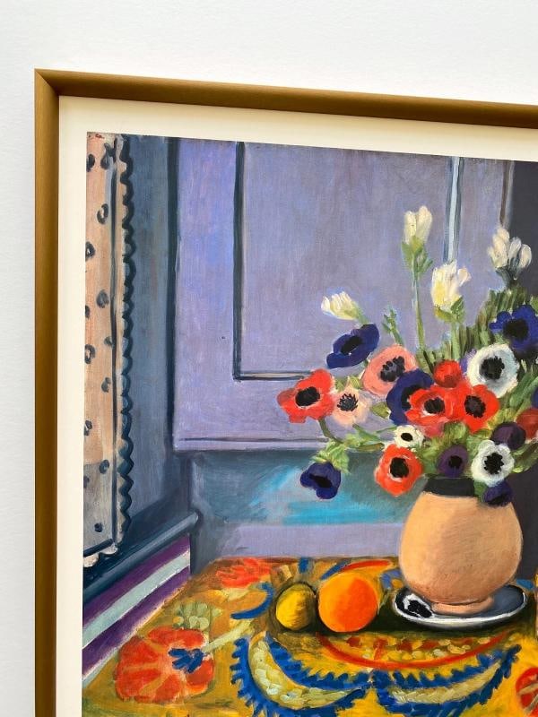 HENRI MATISSE RARE 1992 LITHOGRAPH PRINT FRAMED EXHIBIT POSTER " ANEMONES " 1924 - 4