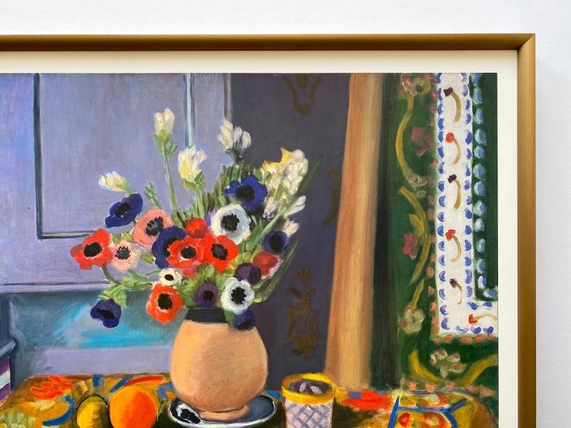 HENRI MATISSE RARE 1992 LITHOGRAPH PRINT FRAMED EXHIBIT POSTER " ANEMONES " 1924 - 8