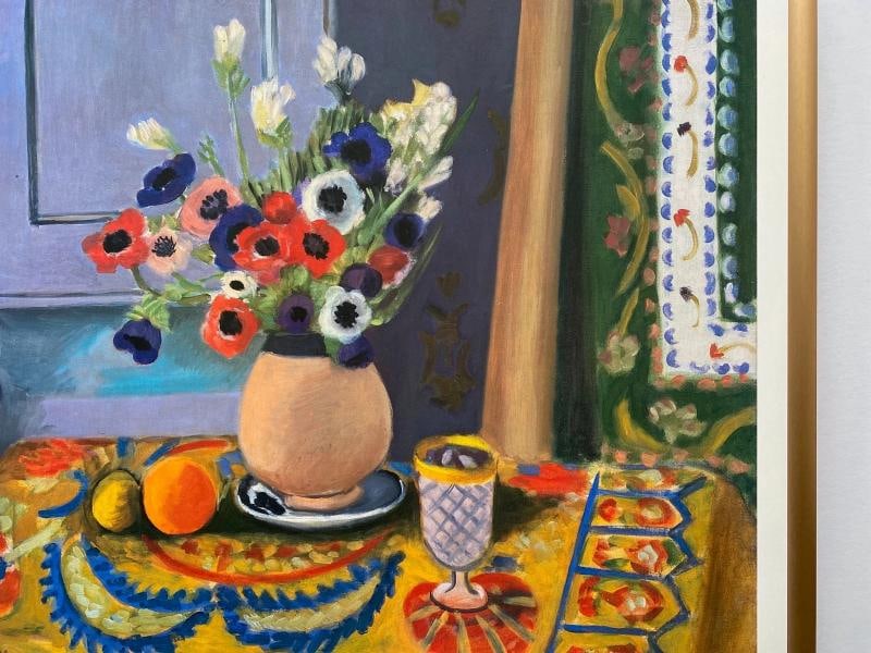 HENRI MATISSE RARE 1992 LITHOGRAPH PRINT FRAMED EXHIBIT POSTER " ANEMONES " 1924 - 9