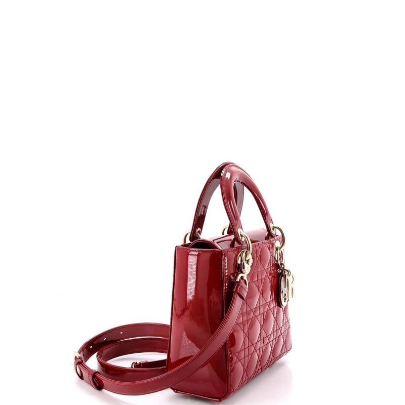 Christian Dior Lady Dior Bag Cannage Quilt Patent Small - 2