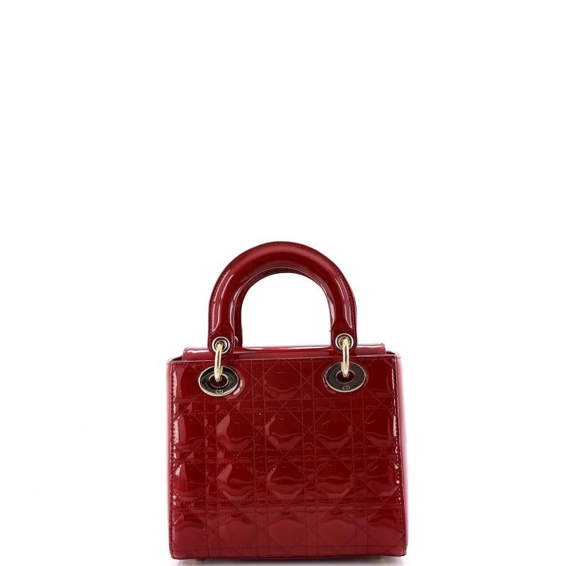 Christian Dior Lady Dior Bag Cannage Quilt Patent Small - 3