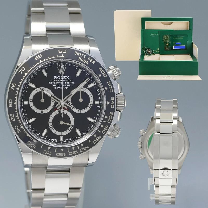 2024 NEW PAPERS Rolex Daytona 126500LN Black Ceramic Steel 40mm Watch Box: Condition: New with box and papers: This item is brand new and has never been worn. It still has the original packaging. ,Brand: Rolex,Department: Men,Type: Wristwatch,Country of Origin: Switzerland