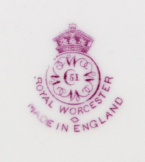 Fantastic Set 11 Cream Green and Gilded 1929 Royal Worcester Dinner Plates - 5