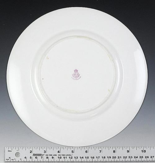 Fantastic Set 11 Cream Green and Gilded 1929 Royal Worcester Dinner Plates - 6