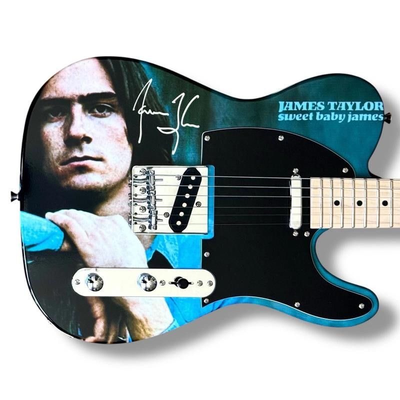 JAMES TAYLOR Signed Guitar Custom Graphics JSA COA SWEET BABY JAMES: Industry: Music,Signed: Yes,Autograph Authentication: James Spence (JSA),Object Type: Guitar & Guitar Pick,Original/Reproduction: Original,Country of Origin: United States 