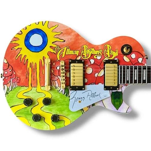 Gregg Allman Signed Guitar Custom Graphics JSA COA The Allman Brothers Band: Industry: Music,Signed: Yes,Autograph Authentication: James Spence (JSA),Object Type: Guitar & Guitar Pick,Original/Reproduction: Original,Country of Origin: United States 