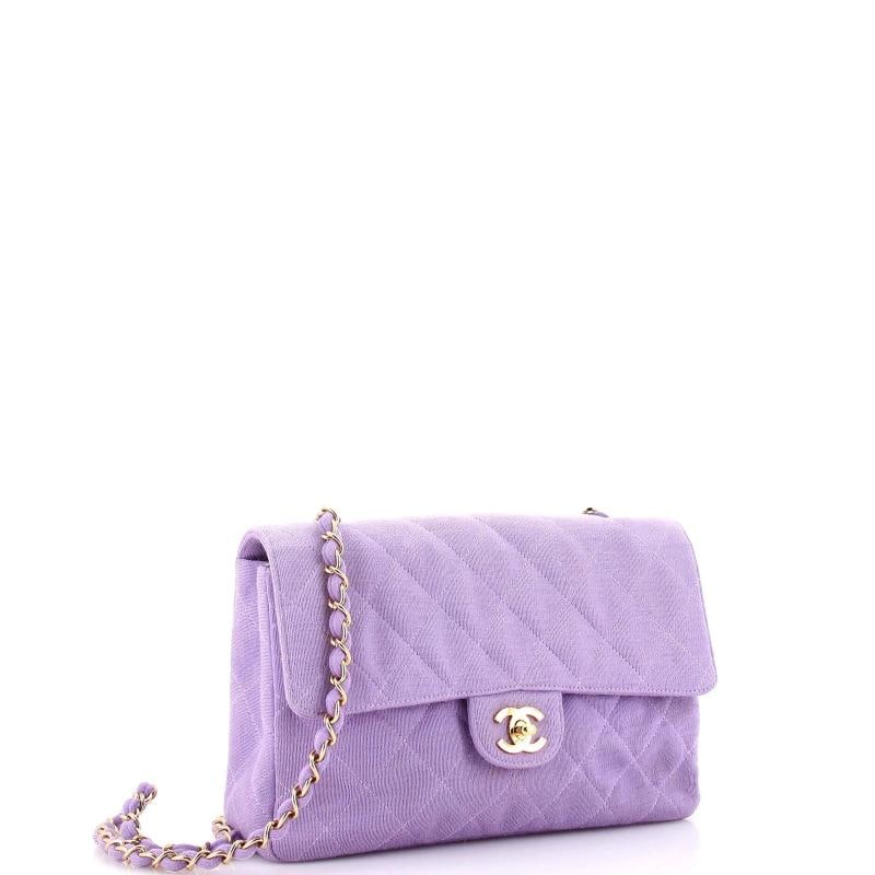 Chanel Vintage Classic Double Flap Bag Quilted Canvas Medium - 2