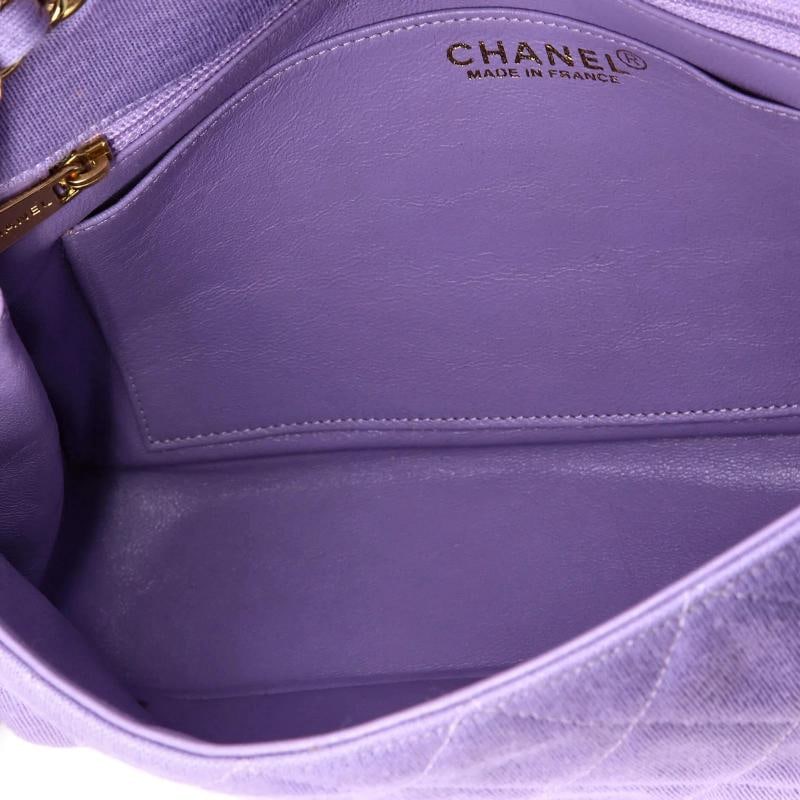Chanel Vintage Classic Double Flap Bag Quilted Canvas Medium - 5