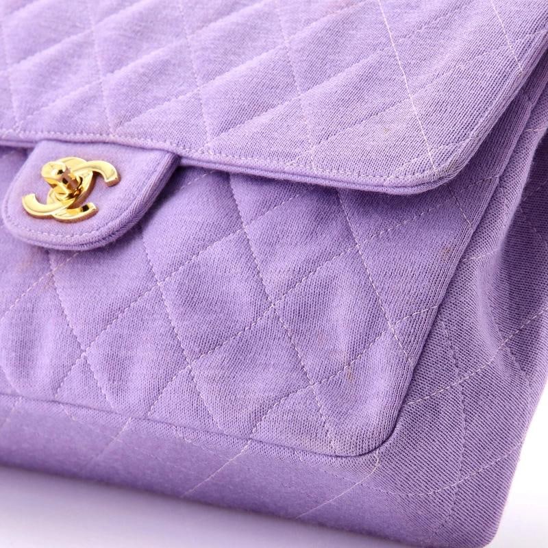 Chanel Vintage Classic Double Flap Bag Quilted Canvas Medium - 6