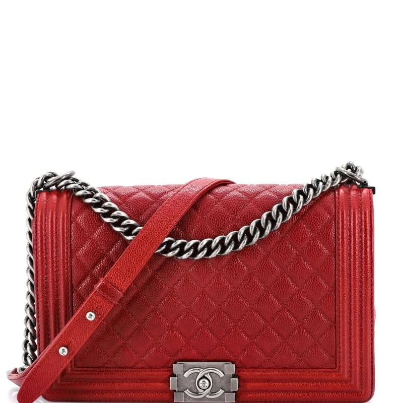 Chanel Boy Flap Bag Quilted Caviar New Medium (1 of 7)