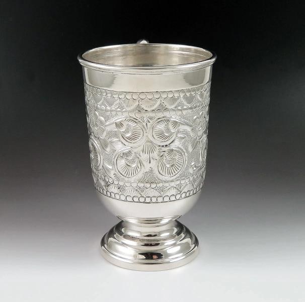 4 Antique c1930 Indonesian Hand Chased Repousse Punch Coffee Tea Cups Mugs - 3