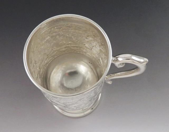 4 Antique c1930 Indonesian Hand Chased Repousse Punch Coffee Tea Cups Mugs - 5