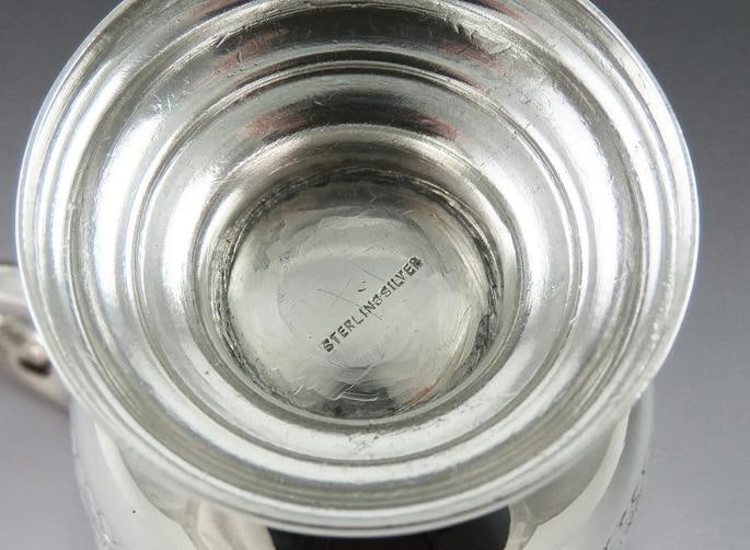 4 Antique c1930 Indonesian Hand Chased Repousse Punch Coffee Tea Cups Mugs - 6