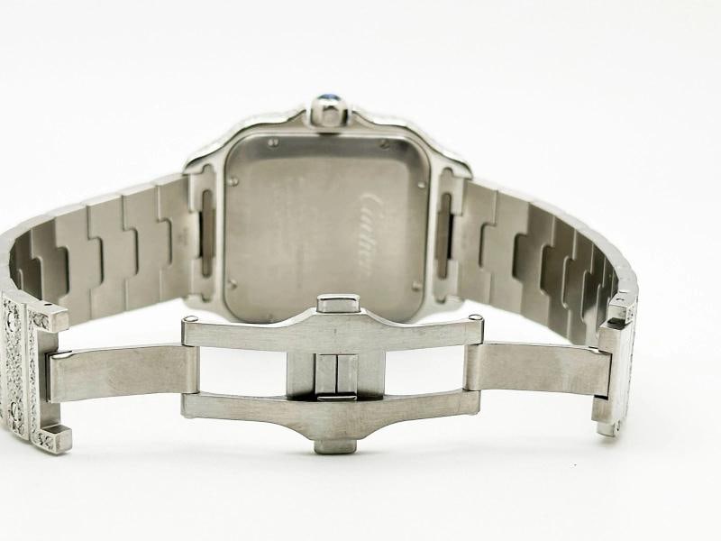 Cartier Santos Ref 4072 WSSA0018 Diamond Dial Diamond Band Case Steel Box Paper - 10