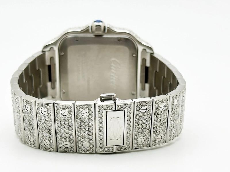 Cartier Santos Ref 4072 WSSA0018 Diamond Dial Diamond Band Case Steel Box Paper - 6