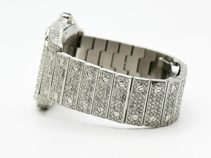 Cartier Santos Ref 4072 WSSA0018 Diamond Dial Diamond Band Case Steel Box Paper - 7