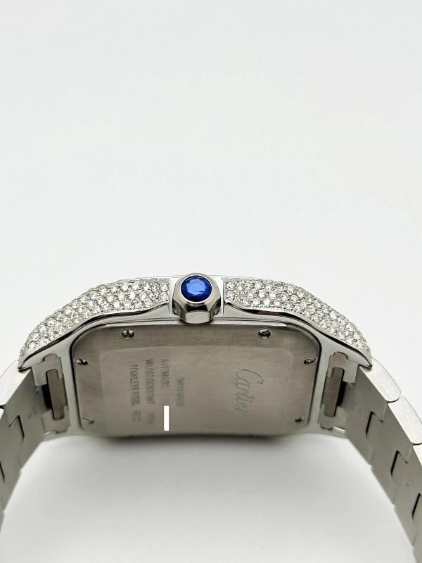 Cartier Santos Ref 4072 WSSA0018 Diamond Dial Diamond Band Case Steel Box Paper - 9