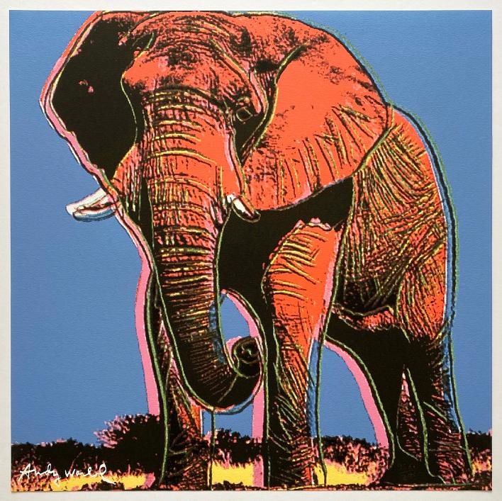 ANDY WARHOL RARE 1986 LMTD EDT LARGE FINE ART LITHOGRAPH PRINT " ELEPHANT " 1983 - 13