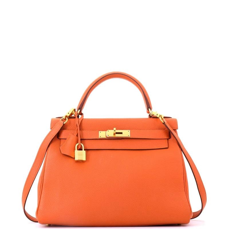 Hermes Kelly Handbag Orange Togo with Gold Hardware 28 (1 of 8)