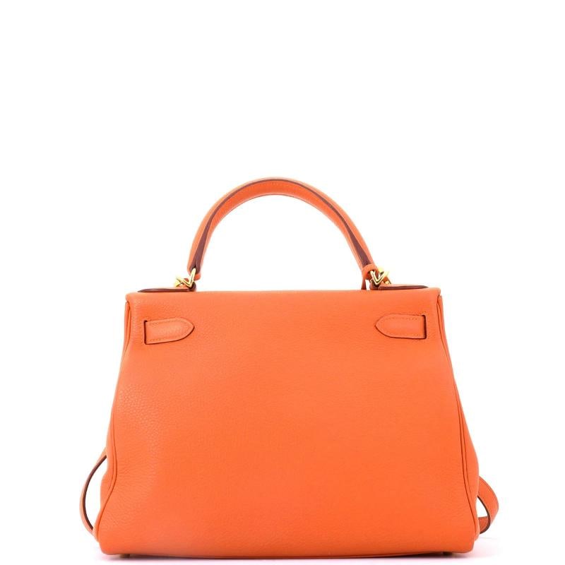 Hermes Kelly Handbag Orange Togo with Gold Hardware 28 - 3