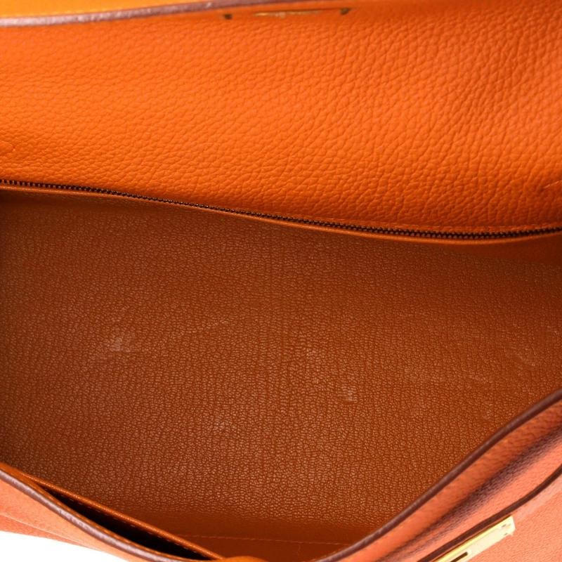 Hermes Kelly Handbag Orange Togo with Gold Hardware 28 - 5