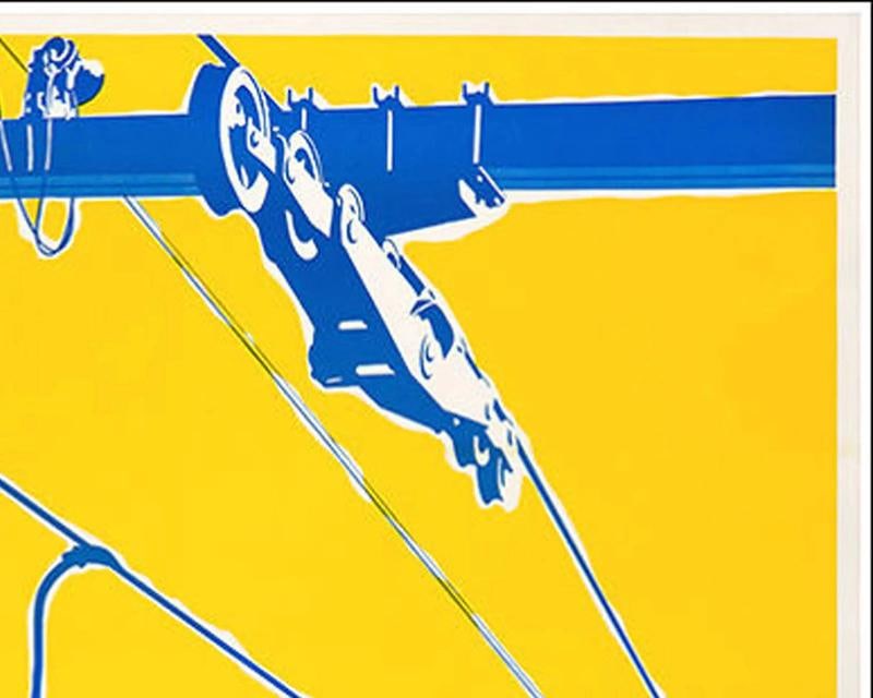 1947 Italian Ski Travel Poster: Crissolo - Alta Valle Po, Fabiano Lithograph - 3