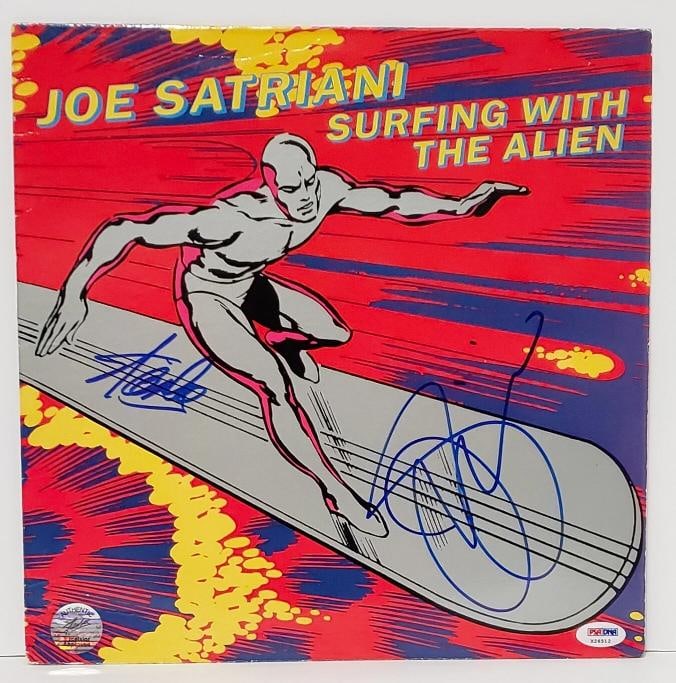 STAN LEE & JOE SATRIANI Signed MARVEL "Surfing With The Alien" Album LP PSA/DNA: Country of Origin: United States,Industry: Music,Genre: Rock & Pop,Original/Reproduction: Original 