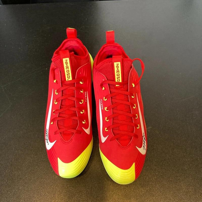 Mike Trout Rookie Signed Baseball Cleats Shoes Both Signed PSA DNA COA - 7