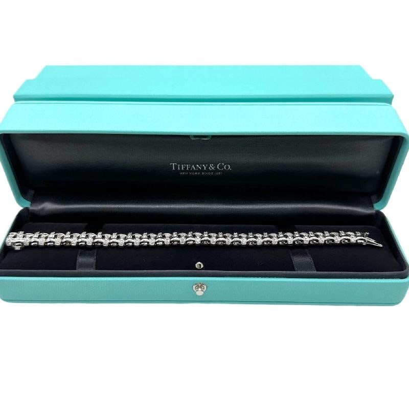Tiffany & Co Vannerie Basket Weave Diamond Bracelet in 18kt White Gold - 5