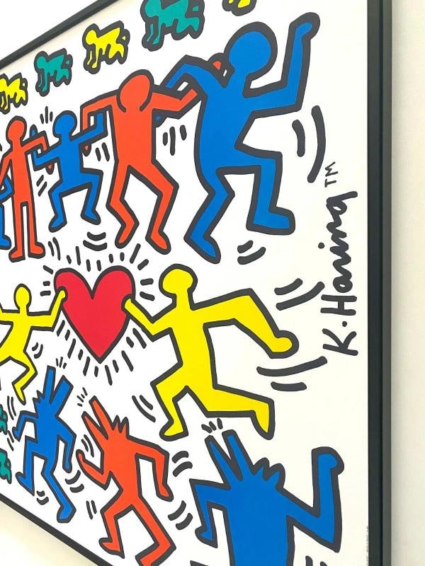 KEITH HARING ESTATE RARE 1991 LITHO PRINT FRAMED LRG POP ART POSTER "LOVE" 1989 - 10