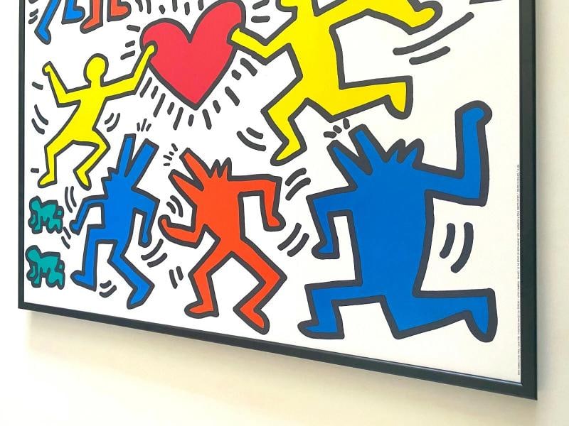 KEITH HARING ESTATE RARE 1991 LITHO PRINT FRAMED LRG POP ART POSTER "LOVE" 1989 - 12