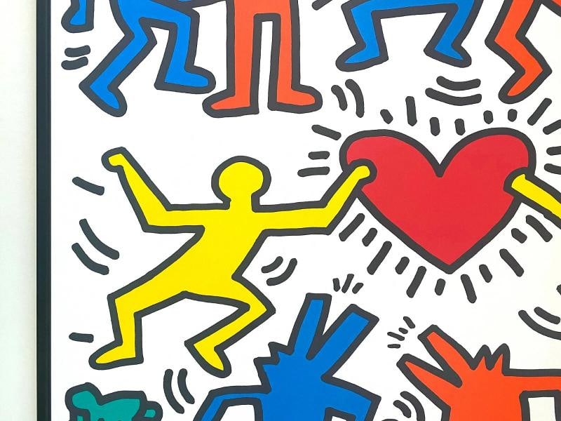 KEITH HARING ESTATE RARE 1991 LITHO PRINT FRAMED LRG POP ART POSTER "LOVE" 1989 - 5