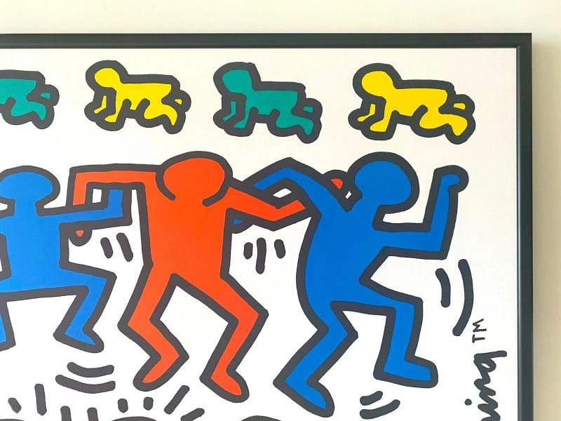 KEITH HARING ESTATE RARE 1991 LITHO PRINT FRAMED LRG POP ART POSTER "LOVE" 1989 - 8