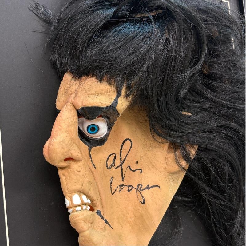 Alice Cooper Autographed Mask Shadow Box Framed JSA COA Signed - 3